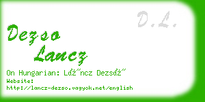 dezso lancz business card